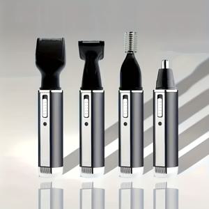 TEMU 4-in-1 남성용 면도기 키트, 코, 귀, 눈썹 및 콧털 트리머, 개인용 전기 면도기, 충전식 몸 트리머, 콧털 , 다목적 헤어 리무버, 눈썹 쉐이퍼 - 최고의 아버지의 날 선물|스타일러