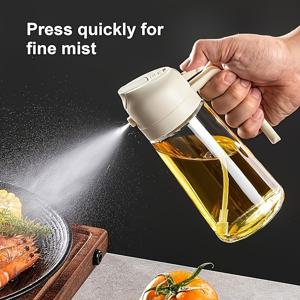 TEMU 휴대용 오일 스프레이어 및 디스펜서 , 올리브 오일 미스터 및 디스펜서, 470ML 플라스틱 주방 오일 스프레이 병, 요리, 바비큐, 에어 프라이어, 베이킹, 샐러드용|에어프라이어|오일스프레이