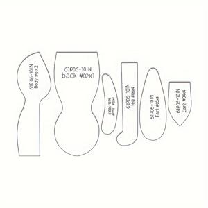 TEMU 6개 아크릴 템플릿 토끼 만들기 몰드 수공예 토끼 인형 퀼팅 템플릿 DIY 몰드 재봉 도구 축제 생일 장식 선물