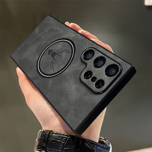 TEMU 럭셔리 인조 양가죽 가죽 케이스 삼성 갤럭시 S24 S23 S22 플러스 노트 20 울트라 자석 무선 충전 비즈니스 스타일 소프트 범퍼 충격 방지 커버