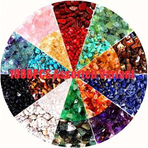 TEMU 1000개 자연석 비즈, 다양한 불규칙한 칩, 스타일, 5-8mm, DIY 보석, 팔찌, 목걸이, 공예, 진정한 보석, 다양한 패키지