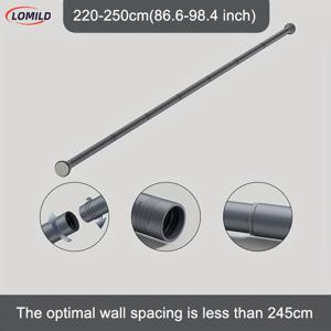 TEMU LOMILD 텐션 샤워 커튼 막대 27-98 인치 조절 가능 - 금속 무드릴 설치, 욕실, 창문, RV, 거실, 침실용 스테인리스 스틸 막대 - 1개