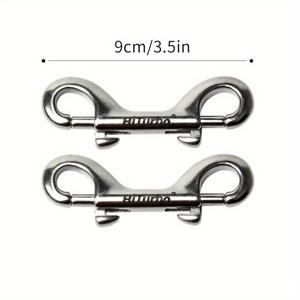 TEMU 2pcs HiTurbo 스노클링 더블 볼트 스냅 후크, 316 스테인레스 스틸 퀵 리리즈 다이빙 클라스프, 내식성, 다이빙, 수영, 해변 활동용 휴대용