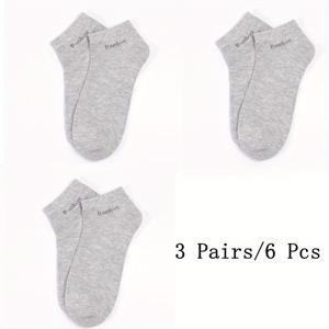 TEMU 6개 남성용 대나무 섬유 크루 양말 - 통기성, 고품질 캐주얼 & 비즈니스 착용용, 검정, 흰색, 네이비, 연회색, 진회색