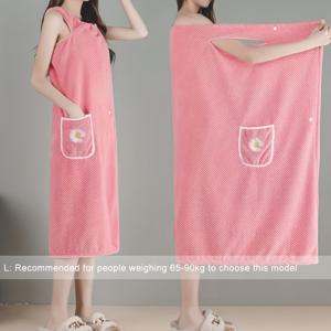 TEMU 1pc 여성용 빠른 건조 목욕 가운, 두꺼운 스트랩이 있는 플로럴 스파 랩 타월, 흡수성 목욕 스커트, 저알러지 홈 욕실 액세서리|샤워가운