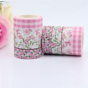 TEMU 4개 봄 테마 와시 테이프, 핑크 꽃과 리본 디자인, 10m x 15mm - 일기장, 스티커, 선물 포장용 장식용 종이 공예 테이프, 장식