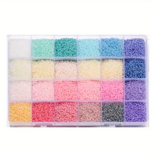 TEMU 8880-36000개 2/3mm 체코 유리 씨드 비즈 - DIY 주얼리 만들기, 목걸이, 귀걸이, 반지용 24가지 생생한 색상 루스 스페이서 비즈 - 정리된 보관함 포함 고품질 공예 재료