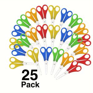 TEMU 25pcs 스테인레스 스틸 가위 세트, DIY 규칙 가위, 사무실 가위, 다목적 가위, 학교 용품, 사무실 책상, 가정, 교실 교사, 수제자용 가위