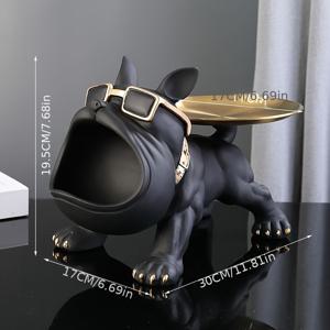 TEMU 1개 불독 스토리지 트레이 장식품, 레진 조각상 공예, 책장 홈 오피스 캐비닛 장식용, 방 테이블 입구 장식, 어머니날 새해 부활절 파티 장식, 거실 장식에 완벽한 트레이 액세서리 - 리빙룸 데코, TV 스탠드 액센트 및 바 탑 디스플레이 | 이상적인 집들이 선물, 홈 독 장식|거실장