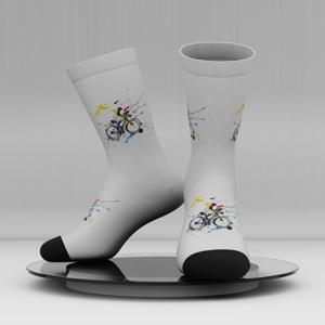 TEMU 대나무 섬유 사이클링 양말: 창의적인 3D 프린트 디자인, 손세탁 또는 드라이클리닝, 남성용 양말