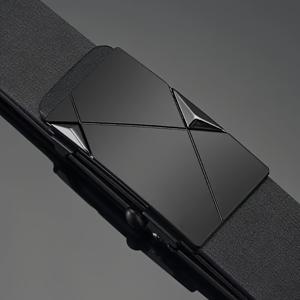 TEMU 1pc OYIFAN 남성용 가죽 벨트 자동 합금 버클 - 캐주얼 & 비즈니스 2겹 소가죽 대형 블랙 벨트 청바지, 바지, 골프 - 고품질 패션 액세서리, 완벽한 선물 아이디어