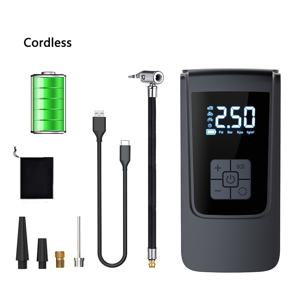 TEMU 디지털 타이어 인플레이터 - 무선 에어 컴프레서, 충전식 18650 리튬 배터리, USB 타입-C 충전, LED 라이트, 150PSI, 무 방전, 자동차, 자전거, 및 인플러블용