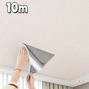 TEMU 비닐 3D 질감 벽 패널, 천장용 자체 접착식 벗겨내고 붙이는 벽지, 단열, 거실, 침실, 주방, 기숙사, 가구 리노베이션을 위한 탈착식 벽 덮개 - 10미터 롤