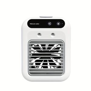TEMU 2단계 바람, 대용량 충전식 리튬 배터리, 연속 미스트 스프레이, 저소음 작동, USB 충전, 수면 편안함을 위한 쉬운 설치가 가능한 1개 휴대용 데스크탑 에어 쿨러