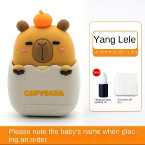 TEMU 1pc 어린이 방수 이름 스탬프, 의류용 개인화된 PE 직물 라벨, 영어 텍스트, 직사각형 모양, 자동 반사, 사진 감응, 세탁 및 영구, 학교 및 유치원 필수품