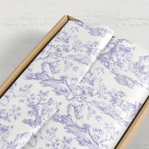 TEMU 선물 포장용 빈티지 프렌치 토일 티슈 페이퍼 50매, 50cm x 35cm, 연보라색 꽃무늬 & 기린 프린트, 결혼식, 생일 및 특별한 날을 위한 우아한 선물 포장, 선물 포장 필수품 | 우아한 선물 포장지 | 고품질 티슈 페이퍼, 선물 포장 용지