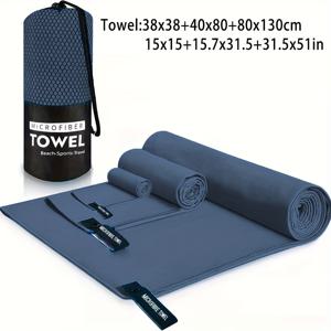TEMU 3팩 마이크로파이버 퀵 드라이 타월 성인용 - 초고습성, 컴팩트하고 가벼운 여행, 해변, 체육관, 수영장, 요가, 백팩킹용 - 폴리에스테르 섬유, 충전되지 않음