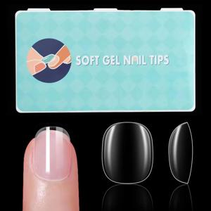 TEMU 600개 XXS 엑스트라 숏 라운드 소프트 젤 네일 팁 - 투명 광택 손톱, 10가지 사이즈 풀 커버 네일 익스텐션, 자연스러운 네일에 완벽 어울림, 쉬운 적용 & 내구성 강한 네일 액세서리, 고품질 젤 네일 아트 용품