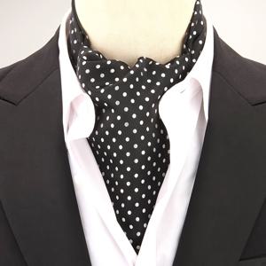 TEMU 남성 패션 물방울 무늬 어스코트 크라바트 셔츠 스카프, 100% 폴리에스테르 짜임 넥타이, 우아한 캐주얼 비즈니스 스트리트 스타일 액세서리 파티, 가을 & 겨울