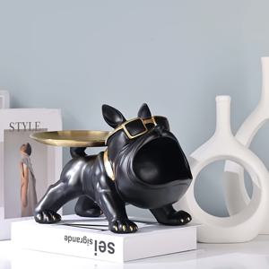 TEMU 1 Chic Bulldog Storage Decor - 레진 아트 스탯루스, 안경 및 골든 트레이, 가정 및 사무실에 이상적, 거실, 침실, 입구에 적합 - 크리스마스, 새해, 어머니의 날, 할로윈, 부활절, 개 데코에 완벽