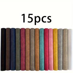 TEMU 8/15/16Pcs 인조 가죽 양털 인조 가죽 시트, A4 20X30Cm Pu 합성 인조 가죽 직물 키체인 합성 인조 가죽 직물 DIY 리본 가방 수제 소재