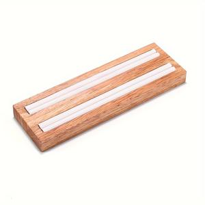 TEMU 우아한 나무 이중 슬롯 반지 디스플레이 스탠드 - 반지용 다용도 보관 트레이, 블랙, 화이트, 베이지 색상으로 제공