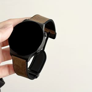 TEMU 20mm 22mm 범용 합성 가죽 스마트워치 밴드, 폴드오버 클래스프, 자석 버클, Galaxy Watch 4/5, Active 2 및 Amazfit GTR/GTS, HUAWEI GT3 GT4와 호환 - 배터리 없음