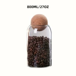 TEMU 코르크 뚜껑이 있는 유리 병: 차, 커피 등을 보관하기에 완벽합니다 - 손세척 가능, 재사용 가능, 내구성이 뛰어납니다.