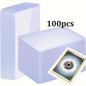 TEMU 50/100개 TPU 카드 슬리브, 3x4인치 하드 플라스틱 보호 케이스, 내구성 있는 카드 홀더, 트레이딩 카드, 게임 카드, 수집품에 적합, 14세 이상 사용 가능, 배터리 필요 없음