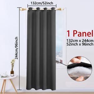 TEMU 1pc 그롬메트 탑 커튼, 100% 폴리에스터, 3층 열린수, 방풍, 냉방, 모든 계절의 사생활 창문 처리, 침실, 거실, 지하 - 현대적인 목장 테마, 무코딩, 짠, 440G+