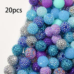 TEMU 20개 아크릴 라인스톤 디스코 볼 비즈 20mm, 반짝이는 버블검 비즈 DIY 쥬얼리 만들기, 팔찌, 목걸이 공예 - 할로윈, 추석, 크리스마스에 적합