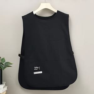 TEMU 1개 조절 가능한 나일론 앞치마 조끼, 요리용/네일 아트 및 가정용, 100% 나일론 원단, 가벼운 매끄러운 질감, 안감 없음, 전면 포켓, 뒷쪽 묶음, 올리브 그린, 내구성 있고 실용적인 일상 작업복 디자인