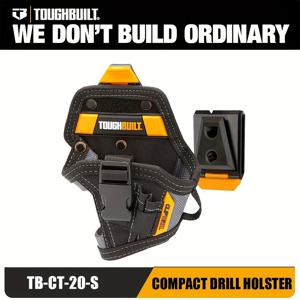 TEMU TOUGHBUILT TB-CT-20-S 블랙 컴팩트 드릴 홀스터, 클립테크 허브 및 강력한 리벳 보강 구조