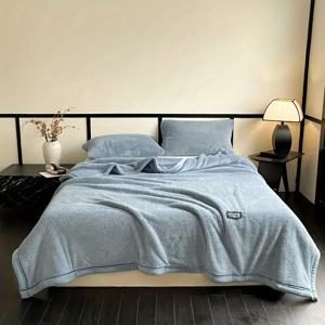 TEMU 장미 플러시 럭셔리 던지기 담요 - 부드러운 회색 양털 스티치 가장자리, 가을과 겨울에 따뜻하고 포근함, 침대나 소파, 낮잠용 완벽한 홈 액세서리 | 현대적인 스타일 | 부드러운 양털 소재