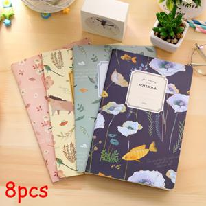 TEMU 8pcs/Set 미니 우아한 레트로 커버 노트북, 4가지 색상, 각 색상당 2권, 사다리 바인딩, 16페이지 내부, 핸드북, 다이어리, 노트패드, 문구용 노트패드, 주제 노트북, 회의 기록 책, 다기능, 휴대용, 사무실, 공부 및 여행에 이상적