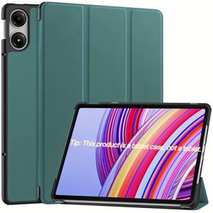 TEMU 1개 Redmi Pad Pro 12.1인치 삼중 접이식 케이스, 인조 가죽 보호 커버, 킥스탠드 포함, 자동 수면/각성 기능, 강력한 자석 흡착 하드 쉘