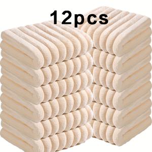 TEMU 6/12pcs 현대적인珊瑚 양털 세트, 강력한 수분 흡수력, 부드럽고 편안함, 색상 유지, 먼지 흡수, 일상적인 사용에 매우 적합한 크리스마스 선물|수건|샤워커튼