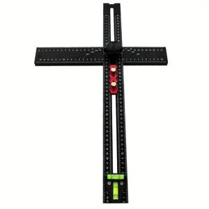 TEMU 2-in-1 조절 가능한 드릴링 & 포지셔닝 눈금자 - 21.2인치 알루미늄 합금 T 사각형 드라이월, 캐비닛 하드웨어 지그와 서랍문 구멍 템플릿