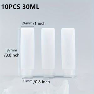 TEMU 10개 여행용 로션 & 샴푸용 스퀴즈 병 - 30/50ml, 누수 방지 플립 탑 디자인, 재사용 가능한 플라스틱, 무향