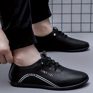 TEMU 남성 캐주얼 로우탑 레이스업 비즈니스 슈즈, 편안한 미끄럼 방지 정장화, 웨딩 파티 오피스용