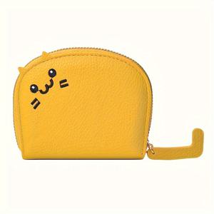 TEMU 만화 고양이 모양 지갑, 여성용 멀티 카드 슬롯 홀더 (4.13''x3.35''/10.5cm*8.5cm), 데이를 위한 귀여운 패션 인조 가죽 동전 지갑