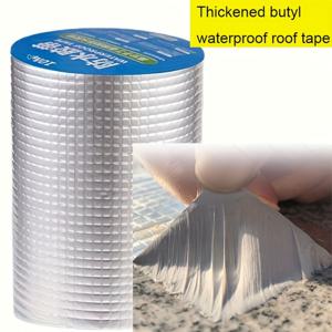 TEMU 1 두꺼운 4인치 * 5미터 방수 알루미늄 포일 밀봉 테이프 100mm x 5m, RV 수리용, 창문, 실리콘, 선박 및 파이프 씰링, 유리 및 EDPM 고무 지붕 패칭에 적합, 은색