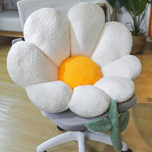 TEMU 1개 아늑한 꽃 모양 쿠션 – 화이트, 오렌지, 핑크, 그린 소프트 플러시 쿠션 – 소파, 의자, 침대용 장식 시트 패드 – 기숙사, 거실, 사무실 장식에 완벽, 장식용 베개|소파패드