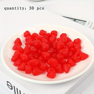 TEMU /50개 패션 시뮬레이션 미니 과일 딸기 모델 시뮬레이션 작은 딸기 장식 수제 재료 액세서리 - DIY 수제 장식 수제 제작 애호가에 적합