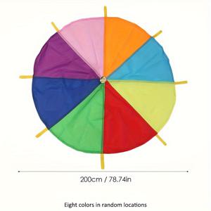 TEMU 1개 무지개 낙하산 점프 백 - 지름 78.74인치, 튼튼한 옥스포드 원단, 색상, 야외 스포츠 및 레저 활동에 적합