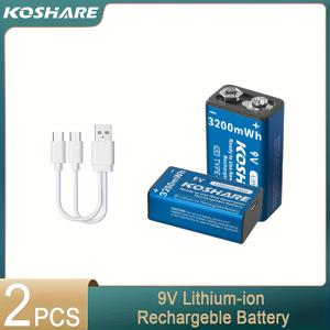 TEMU KOSHARE 9V 3200Mwh 충전식 리튬 배터리, Type-C 포트를 통해 충전, 안정적인 전압, 오래 지속되는 내구성, 멀티미터, 무선 마이크, 원격 제어, 전기 기타, 가스 스토브, 물 가열기, 워키토키, 일본 추수 감사절, 문화 축제, 기타 휴일 축하용품에 적합합니다.