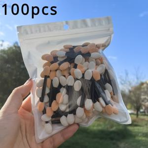 TEMU 100개 쌍면 아이섀도 도포기, 나일론 브러시가 있는 ABS 플라스틱 막대, 무향, 모든 피부 타입, 휴대용 미니 메이크업 섀도 브러시