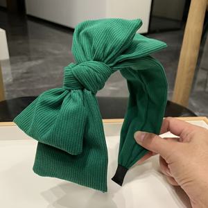 TEMU 여성용 시크한 리본 머리띠 - 빈티지 & 스위트 스타일, 일상 착용, 파티, 메이크업 및 세안에 완벽 - 블랙, 크림, 그린 색상으로 구매 가능