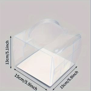TEMU 10개의 투명한 손잡이 케이크 박스, 파티용 박스, 3, 4, 5인치 케이크 박스, 케이크, 초콜릿, 돈ัท 및 과자용 휴대용 케이크 박스에 적합합니다.
