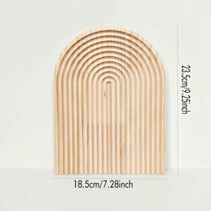 TEMU 스타일 소나무 장식 접시 - 다이닝, 벽 선반, 화장대, 벽난로 상단을 위한 기하학적 무지개 아치 & 파도 디자인 - 거실, 침실, 주방, 커피 바를 위한 다용도 홈 액센트 - 미완성 룩으로 휴일 장식, 홈 데코에 완벽